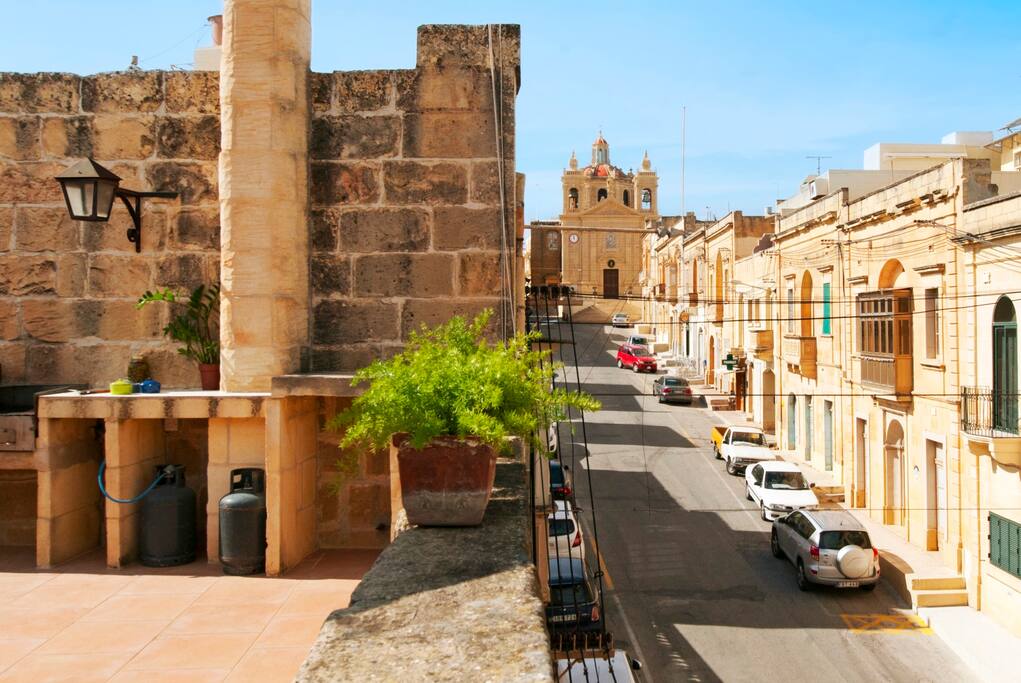 Roof terrace with BBQ and views of the village