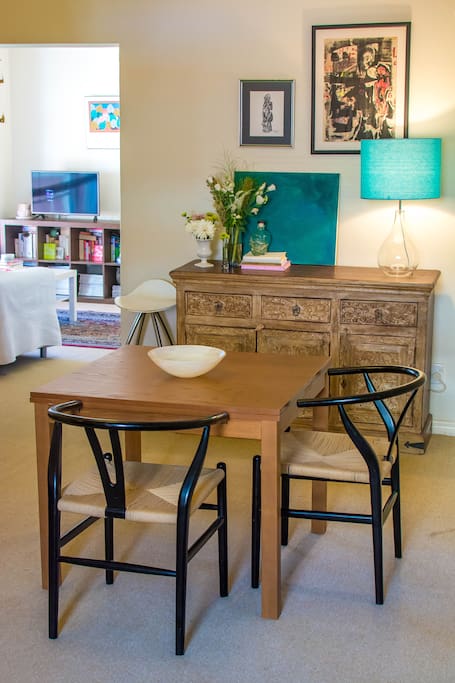 Dining room with a view of the lounge room