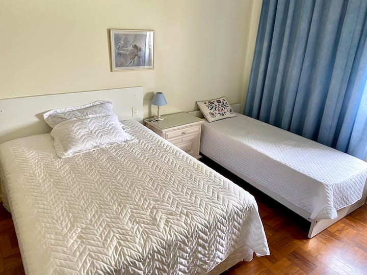 Bedroom 01, double bed and one single bed