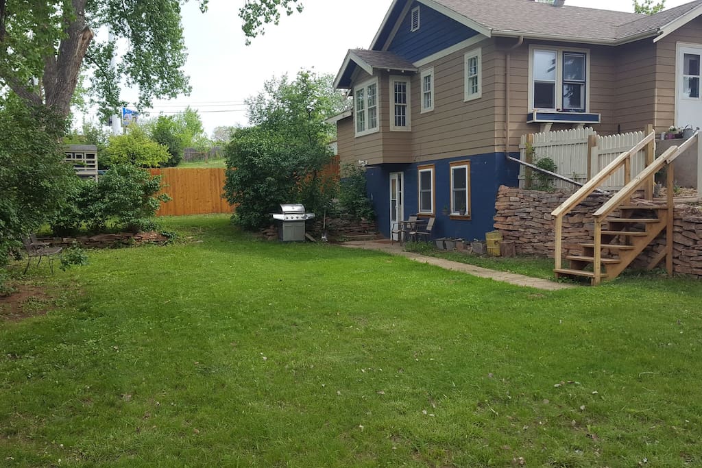 private entry to the lower level and yard space