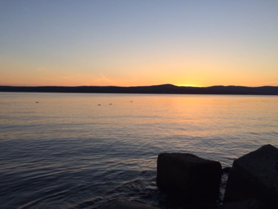 Beautiful sunset over Lake Winnisquam