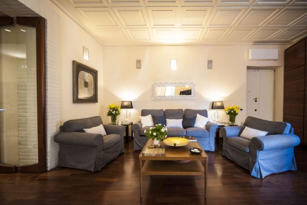 living room with sofa bed