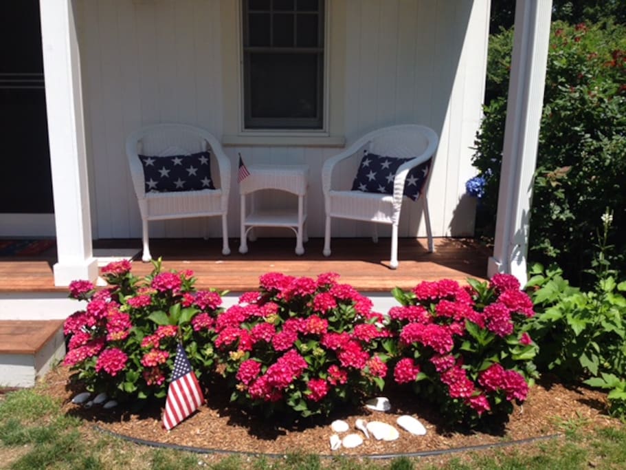 Small sitting area on front porch