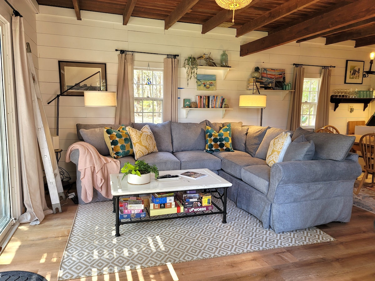 Sofa has a pullout queen sleeper.