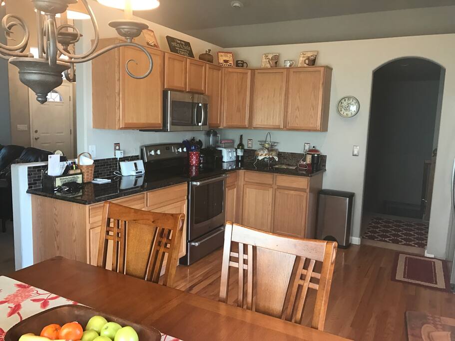 Eat in kitchen with microwave, coffee pot