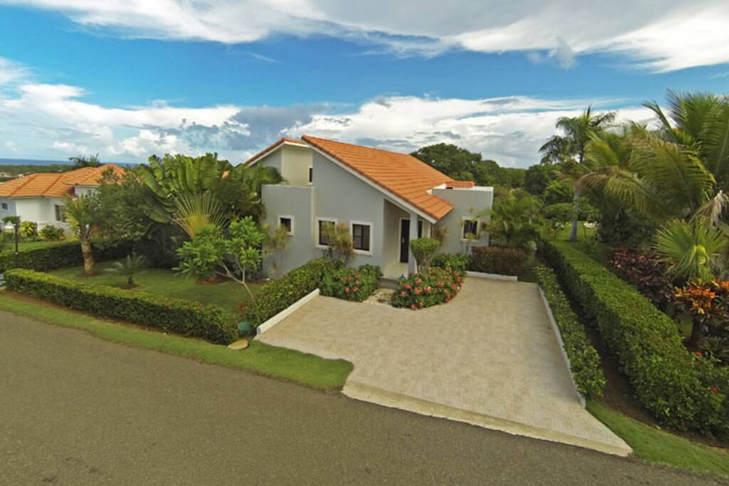 Front entrance with private parking lot
