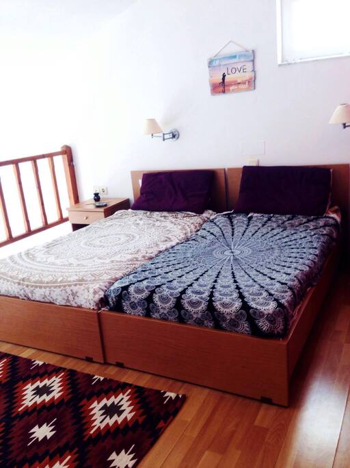 Another view of the upstairs loft-style bedroom