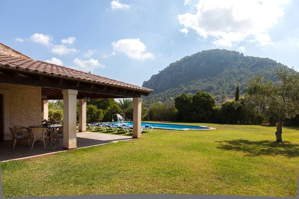 Mountain views and garden views