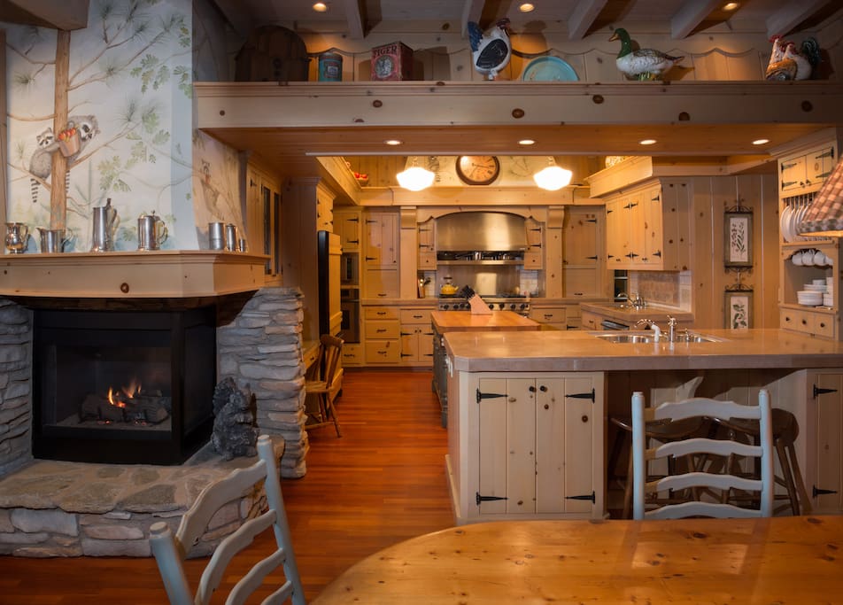 KITCHEN WITH FIREPLACE