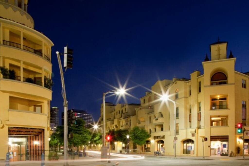 New mixed-use development with shopping and restaurants downstairs