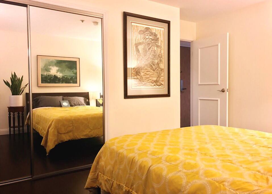 Room & restroom are to the right side of front door. Separated from the rest of the condo.