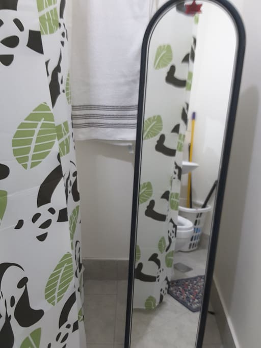towel holder and curtain