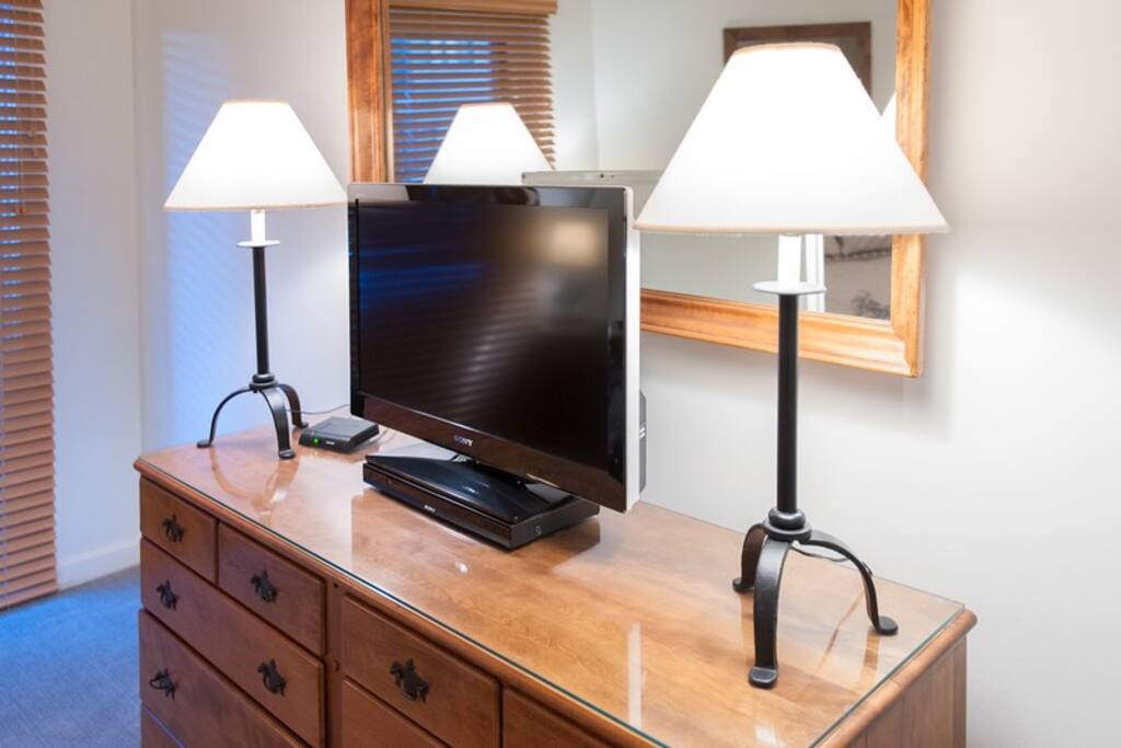 The master bedroom suite includes has a flat screen cable TV, and full bath with shower/tub combo.