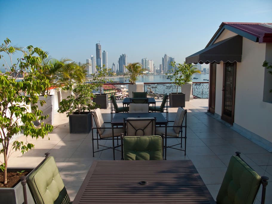 Beautiful rooftop deck for drinks or relaxing.