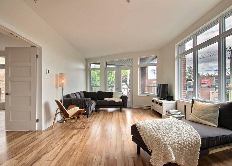 Large windows throughout the home