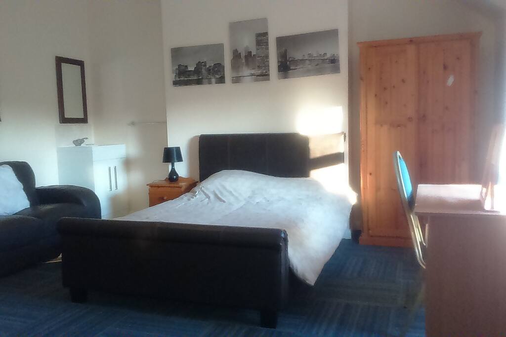 double room with vanity sink and own private bathroom with bath & shower