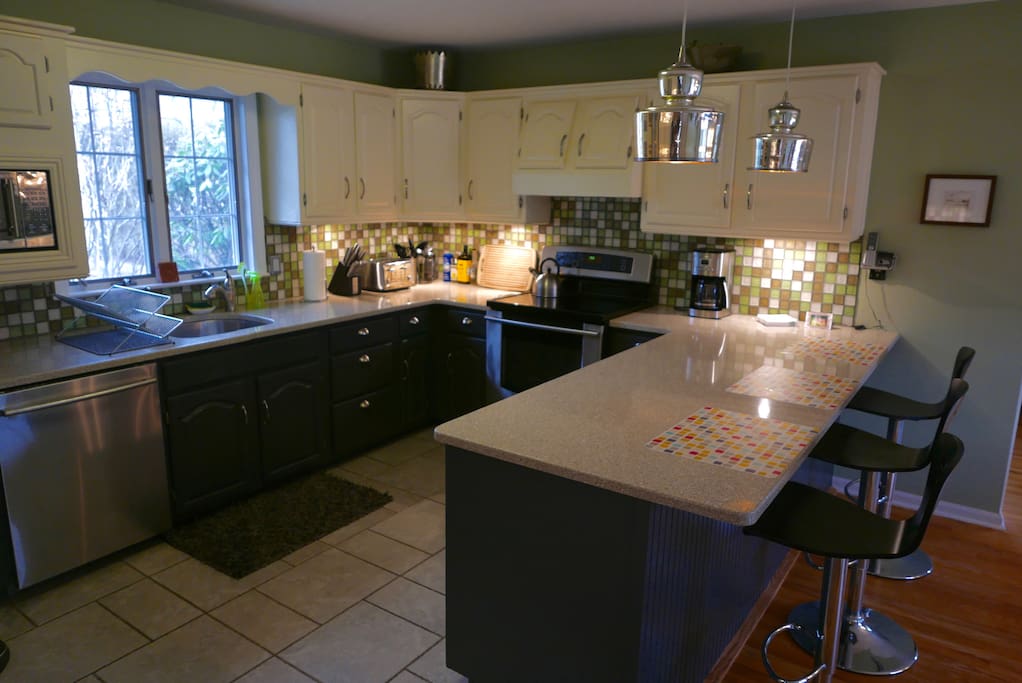 Kitchen with bar seating