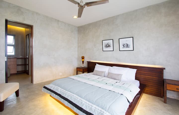 The second bedroom with a California king bed.