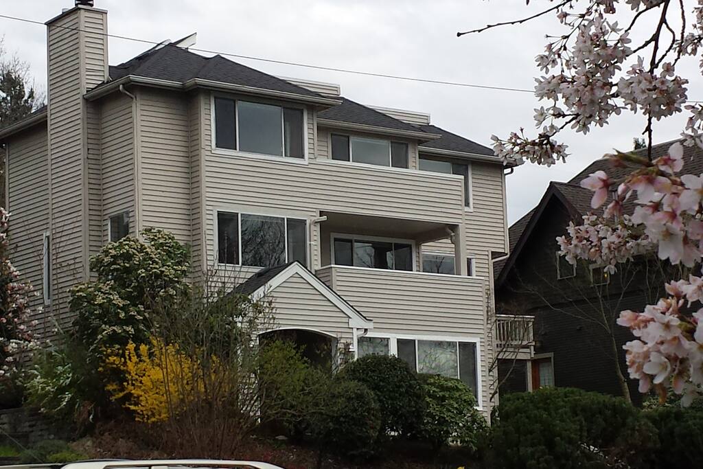 Lakefront side of the house (front entrance).