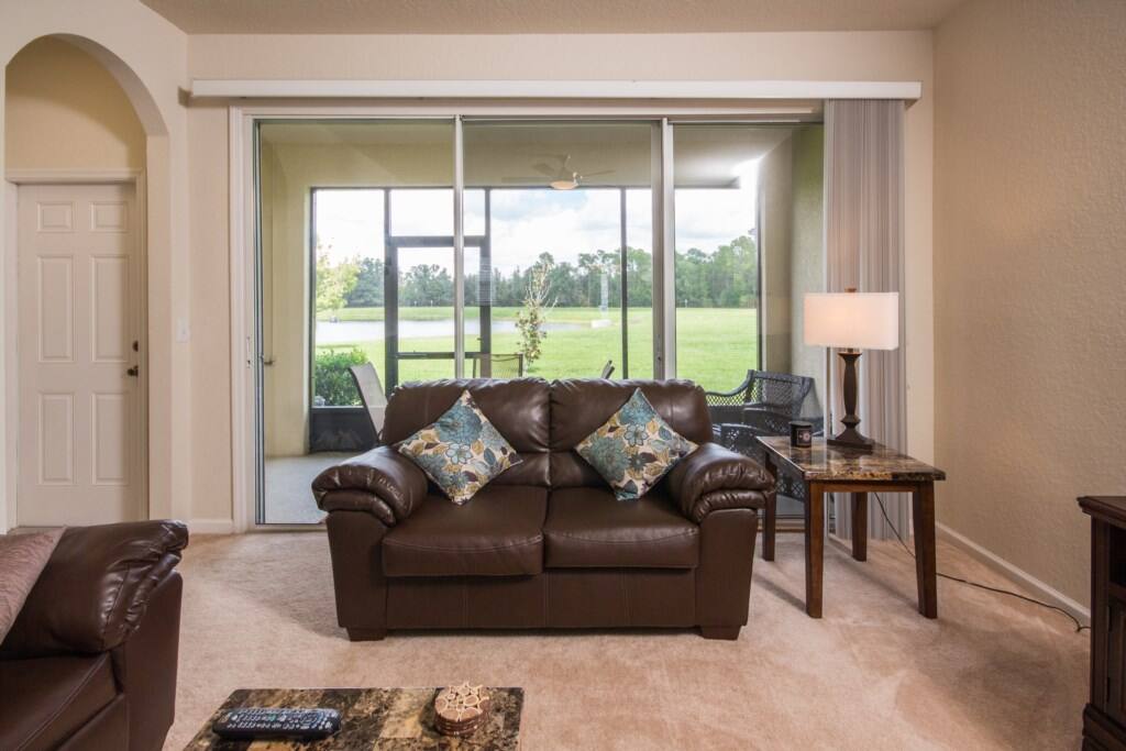 Living Room Area Overlooking Grass Field