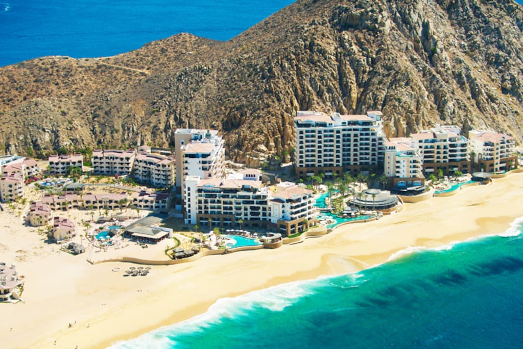 Aerial view of private beach