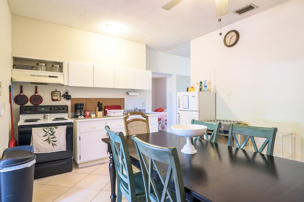 Dining table in eat-in kitchen.