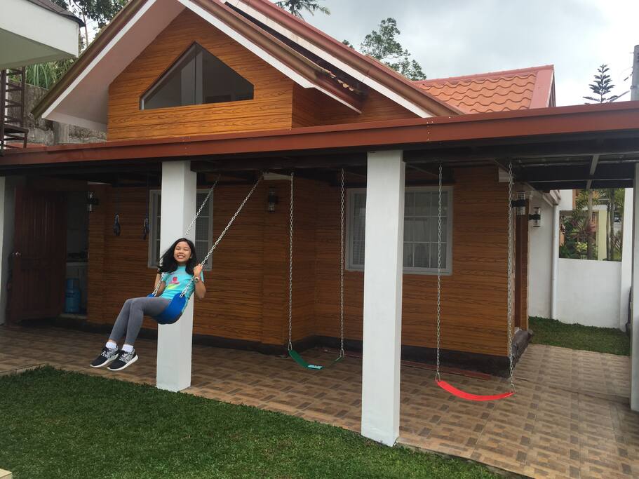 3 swings for the kids.
