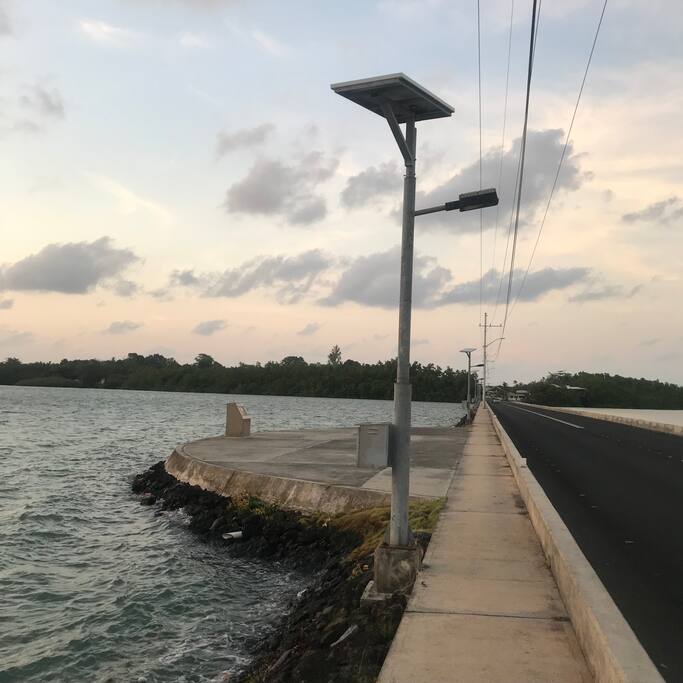 By walking straight to the left of the hostel you will come across with a bridge where you can enjoy watching sunset there ;)