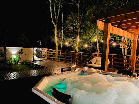 Romantic chalet with hydro and fireplace - Serra Ubatuba