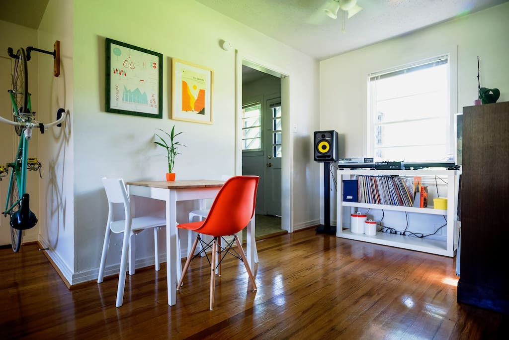 dining, study, and music room