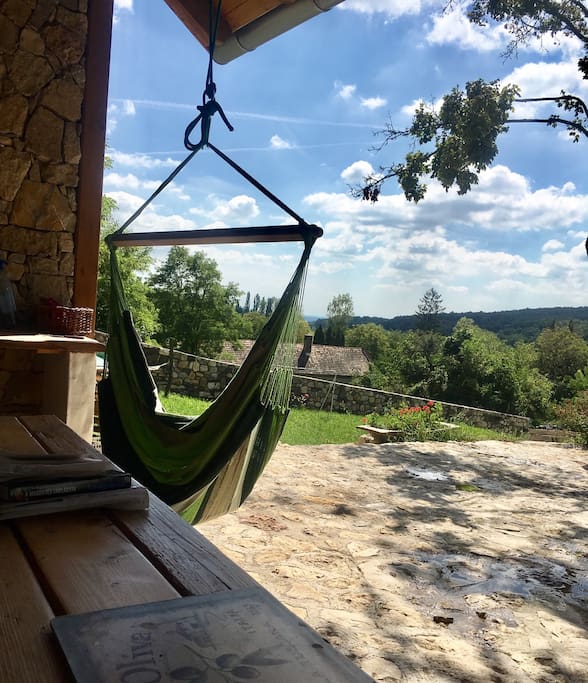 Hammock on stone terrace - you will love it!