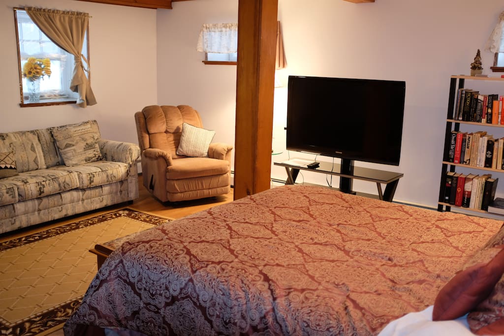 You can watch TV from couch or bed