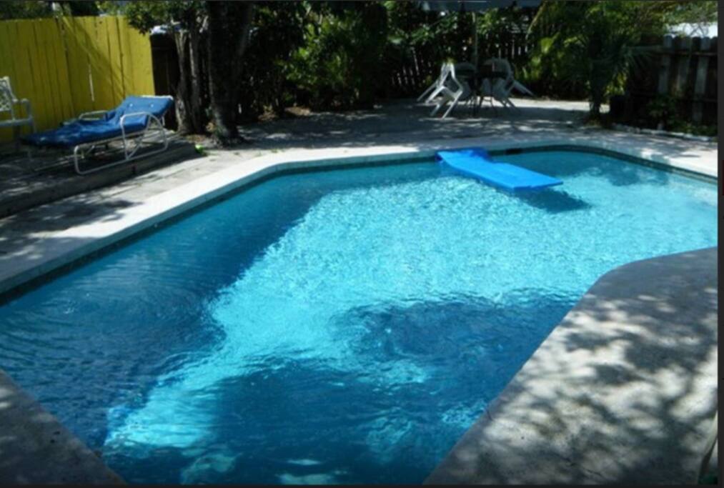 pool is a 15 second walk from the bedroom door