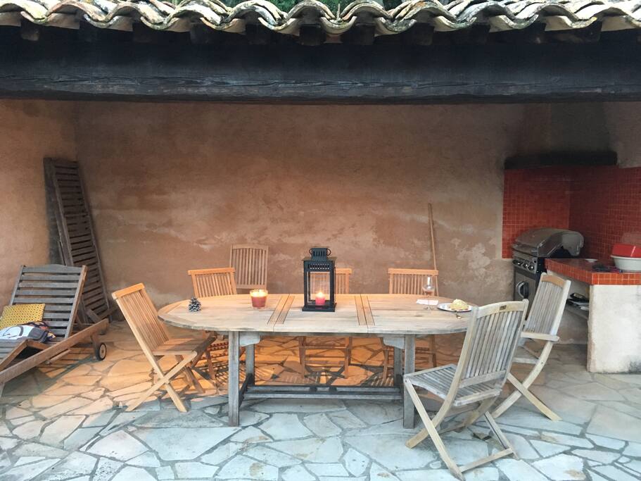Auvent, terrasse et bbq