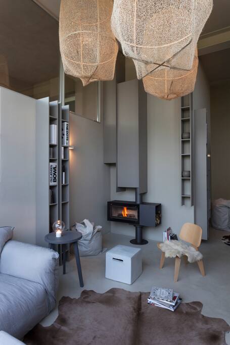 Lounge with fire