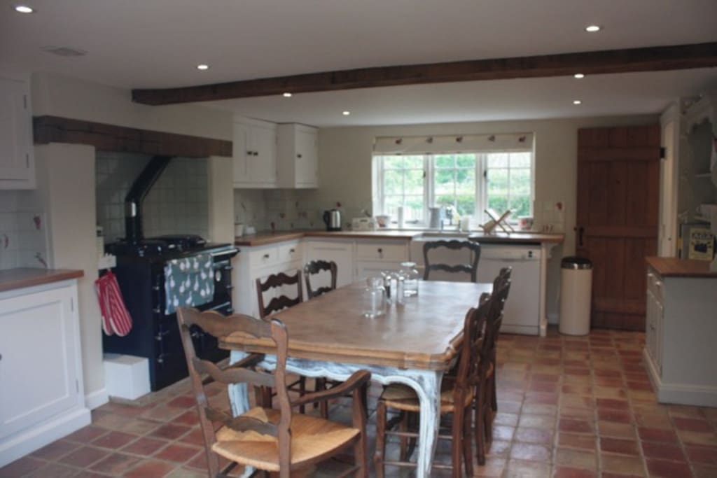 Country-style kitchen with range cooker