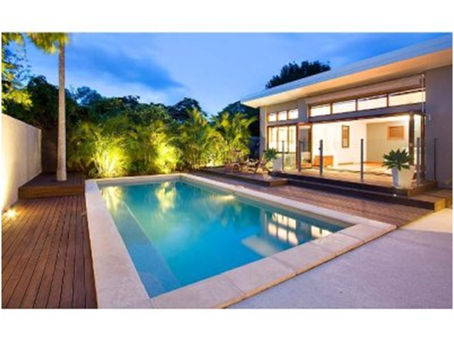 Luxury room with a pool view