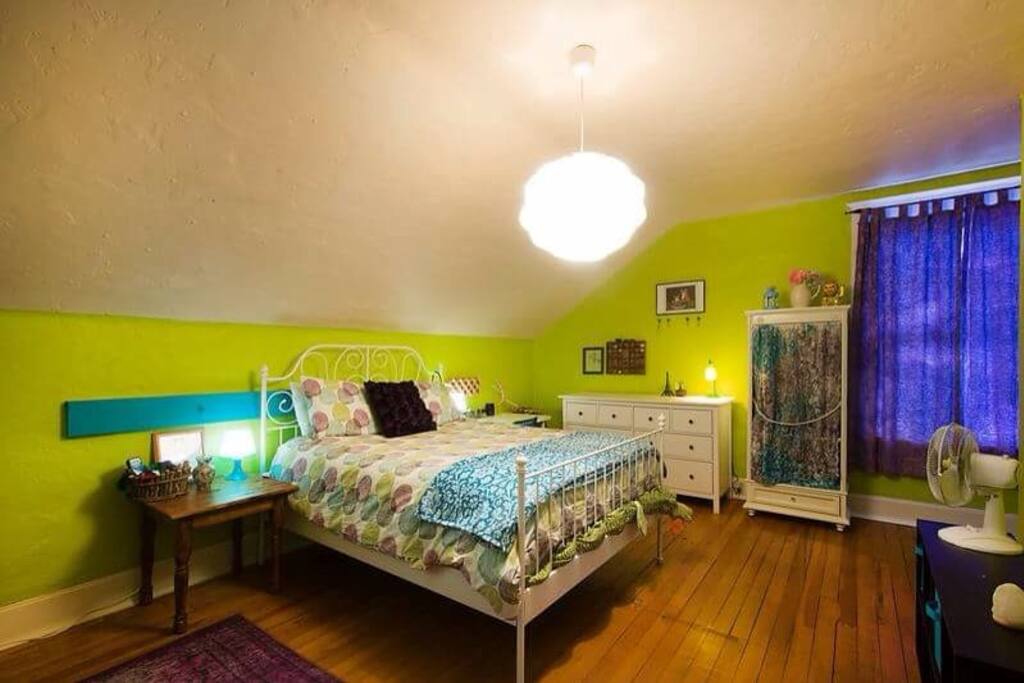 Large room with hardwood floors