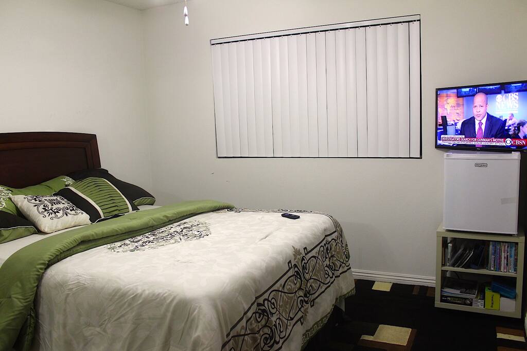 Bedroom/TV and Fridge
