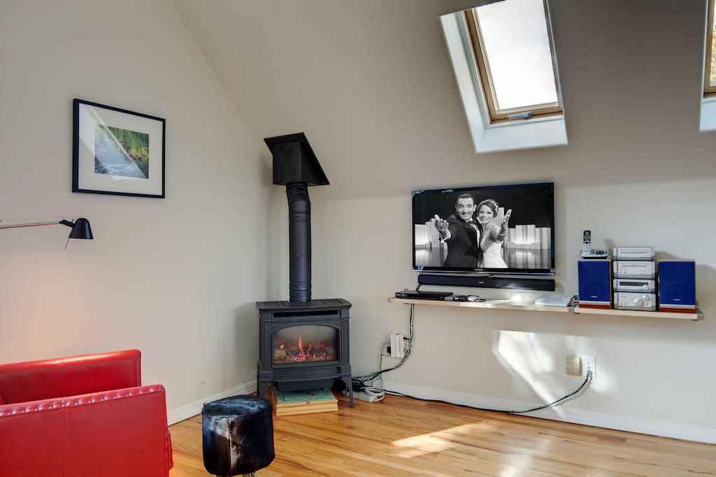 Plenty of warmth from the gas fireplace