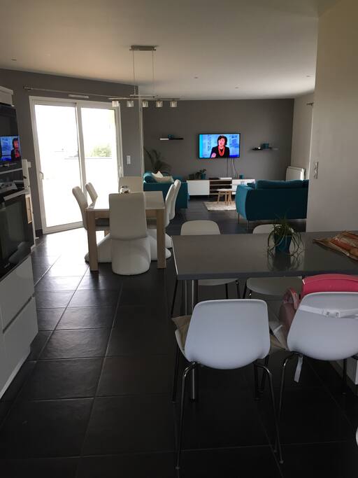 Grande pièce à vivre de 50m2 avec accès terrasse.