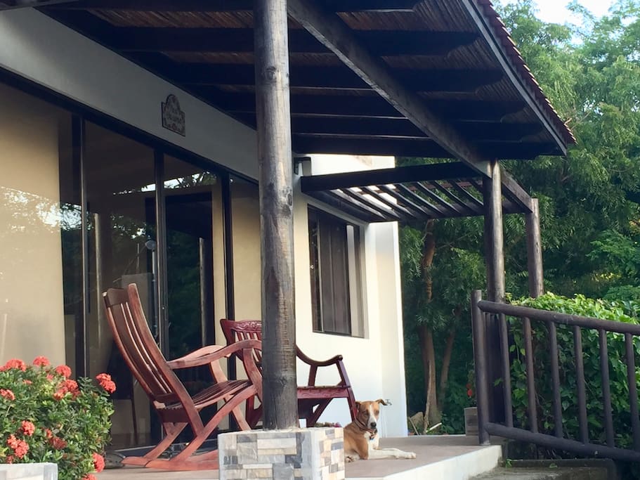 Shaded porch for coffee and bird watching