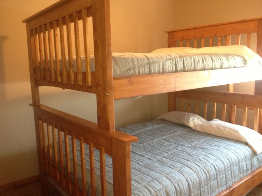 Custom Full over Queen bunk bed in second bedroom on the mail level
