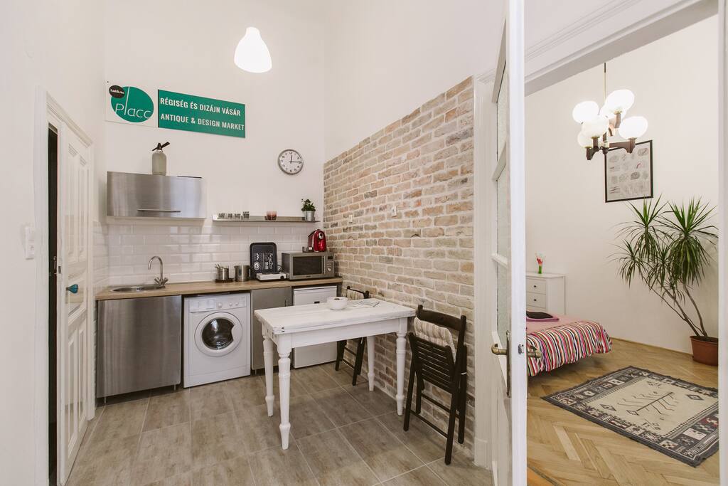 Kitchen and room