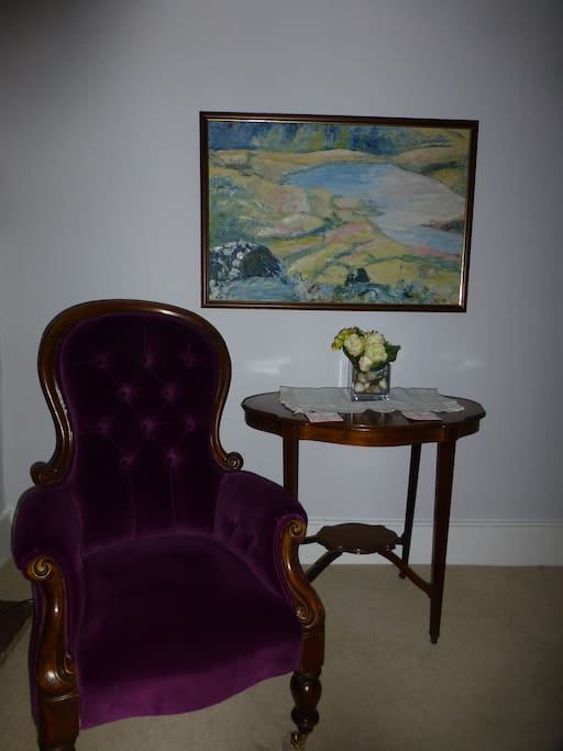 Antique fireside chair for quiet reading