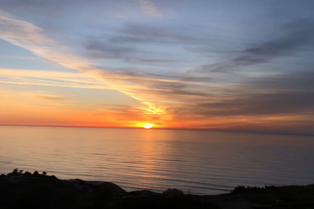 Sunset view from living room