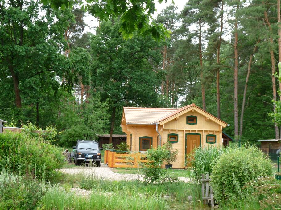 Das Blockhaus kurz vor der Fertigstellung im August 2017