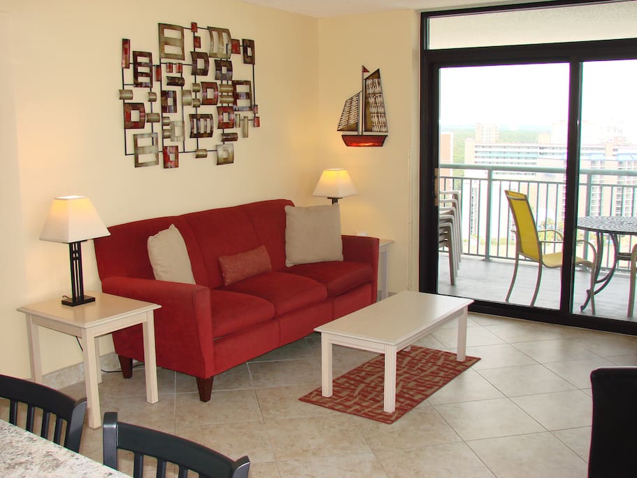 Watch the 42" TV while also viewing the ocean.