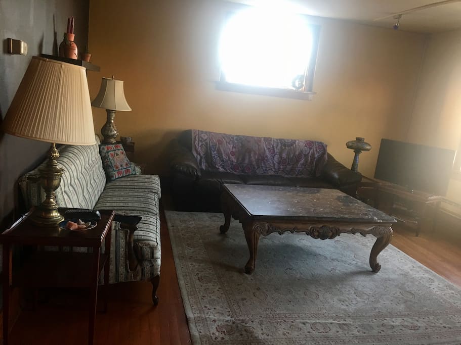 Living room space, lots of natural light.