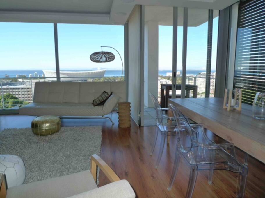 Open plan lounge and dining room